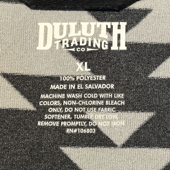 Duluth Trading Co 1/4 Zip Pullover Mens XL Southwestern Fleece Aztec Gray/Black - Picture 4 of 5